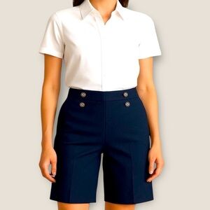 Verve Blues Vagabond Navy Sailor Bermuda Shorts Size S NWOT